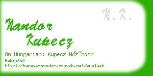 nandor kupecz business card